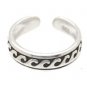 Sterling Silver - Small Waves - Toe Ring TRSS36