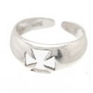 Sterling Silver - Hollow Cross - Toe Ring TRSS40