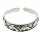 Sterling Silver - Swimming Dolphins - Toe Ring TRSS43