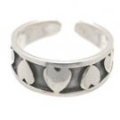 Sterling Silver - Line of Hearts - Toe Ring TRSS46