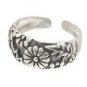 Sterling Silver - Daisy & Leaves - Toe Ring TRSS47