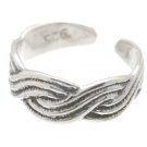 Sterling Silver - Flowing Braid - Toe Ring TRSS48