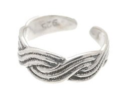 Sterling Silver - Flowing Braid - Toe Ring TRSS48