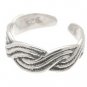 Sterling Silver - Flowing Braid - Toe Ring TRSS48