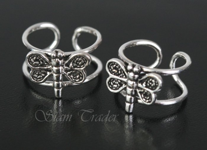 Sterling Silver Dragonfly Ear Cuffs CSS322