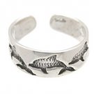 Sterling Silver -Imprinted Dolphins - Toe Ring TRSS5