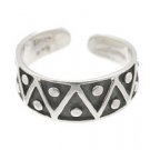 Sterling Silver - Triangles and Dots - Toe Ring TRSS7