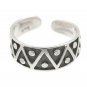 Sterling Silver - Triangles and Dots - Toe Ring TRSS7