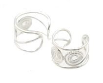 Sterling Silver Double Curls Ear Cuffs CSS175