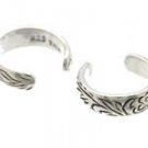 Sterling Silver Etched Flower Ear Cuffs CSS186