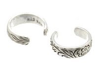 Sterling Silver Etched Flower Ear Cuffs CSS186