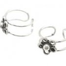 Sterling Silver Wire Frame w/ Flower Ear Cuffs CSS205