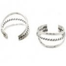Sterling Silver Double Ring and Rope Ear Cuffs CSS207