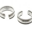 Sterling Silver Two rope and Band Ear Cuffs CSS211