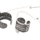 Sterling Silver Rose Ear Cuffs w/ Earrings CSS222