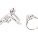 Sterling Silver Hugging Cat Ear Cuffs CSS358