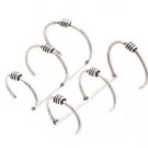 Sterling Silver Triple Ring and Bead Ear Cuffs CSS364