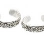 Sterling Silver Etched Flowers Ear Cuffs CSS87