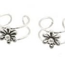 Sterling Silver Wire Frame Daisy Ear Cuffs CSS326