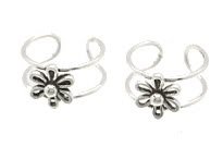 Sterling Silver Wire Frame Daisy Ear Cuffs CSS326