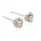 Sterling Silver 'Yarn' Wrapped Stud Earrings AESS64