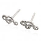 Sterling Clef Note Earrings AESS1134