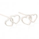 Sterling Silver Linked Hearts Earrings AESS1361