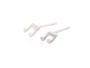 Sterling Silver Musical Note Earrings AESS1763