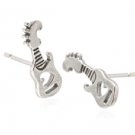 Sterling Silver Heart Guitar Earrings AESS1764