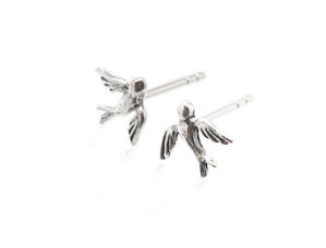 Sterling Silver Flying Bird Earrings AESS1777