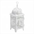 #38332 White Scrollwork Candle Lantern