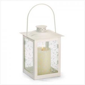 #37441 Large Ivory Color Glass Lantern