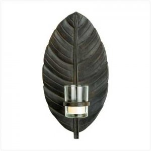 #37855 Leaf Wall Sconce with Glass Cup
