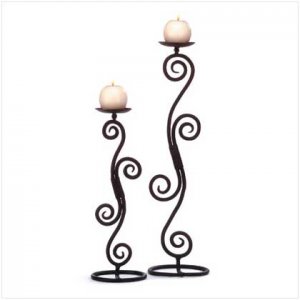 #32395 Scrollwork Tabletop Candlesticks