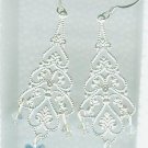 Silver Filigree Chandeliers with Light Sapphire Swarovski Butterflies