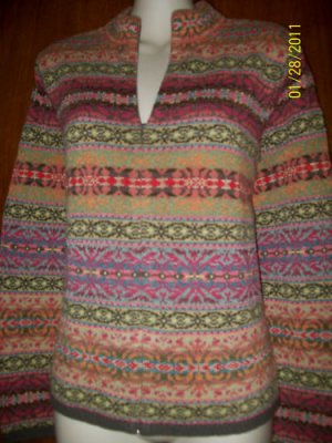 Womens TALBOTS Sweater Medium Multi color Zip front