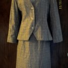Womens Lecomte Wool Skirt Suit M (9/10)brown plaid EUC