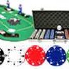 500PCS 11.5GRAM SUIT POKER CHIPS + ALUMINUM CASE + TEXAS HOLD EM FOLDING TABLE TOP