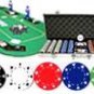 500PCS 11.5GRAM SUIT POKER CHIPS + ALUMINUM CASE + TEXAS HOLD EM FOLDING TABLE TOP