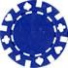 50PCS 13.5GRAM DOUBLE SUIT CLAY POKER CHIP - BLUE