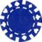 50PCS 13.5GRAM DOUBLE SUIT CLAY POKER CHIP - BLUE