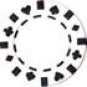 50PCS 13.5GRAM DOUBLE SUIT CLAY POKER CHIPS - WHITE