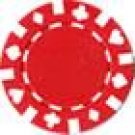 50PCS 13.5GRAM DOUBLE SUIT CLAY POKER CHIP - RED