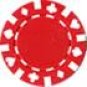 50PCS 13.5GRAM DOUBLE SUIT CLAY POKER CHIP - RED