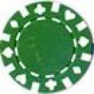 50PCS 13.5GRAM DOUBLE SUIT CLAY POKER CHIP - GREEN