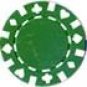 50PCS 13.5GRAM DOUBLE SUIT CLAY POKER CHIP - GREEN