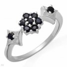 Elegant Ring With Genuine Sapphires/Sterling silver- Size 7 RETAIL $99