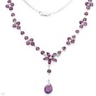 Necklace W/ 6.00ctw Genuine Amethysts in 925 Sterl silver RETAIL $519