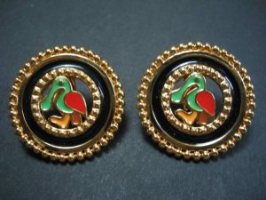 very nice 18karat gold coated SpOON PEAK DUCK EARrings