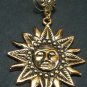 18 karat golden coated sun and moon  earrings